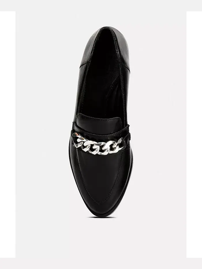 Лоферы POLA Nude Leather Horsebit Loafers Rag & Co — изображение 4 из 4, черный