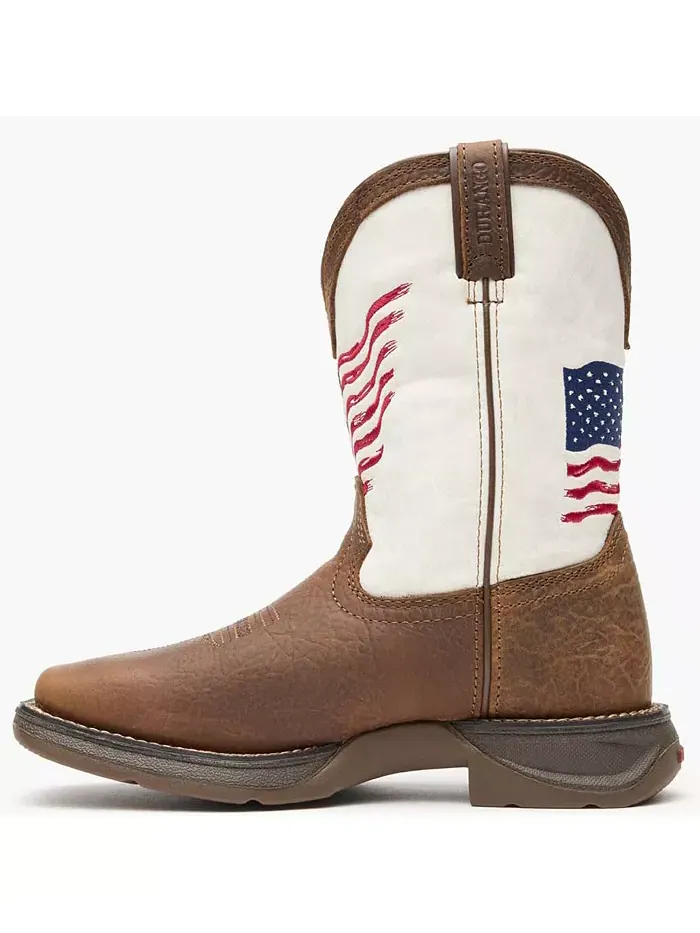 Детские ботинки Lil' Rebel от Distressed Flag Western Boot Durango — изображение 7 из 8, коричневый белый