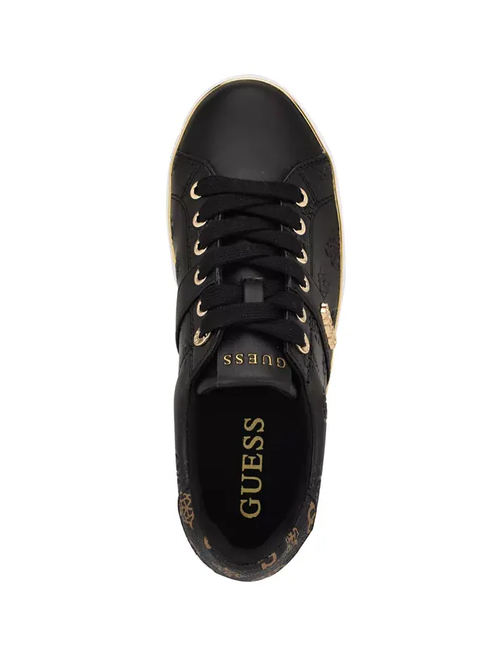 Женские кроссовки Britz с низкой посадкой и шнуровкой GUESS — изображение 4 из 5, черный