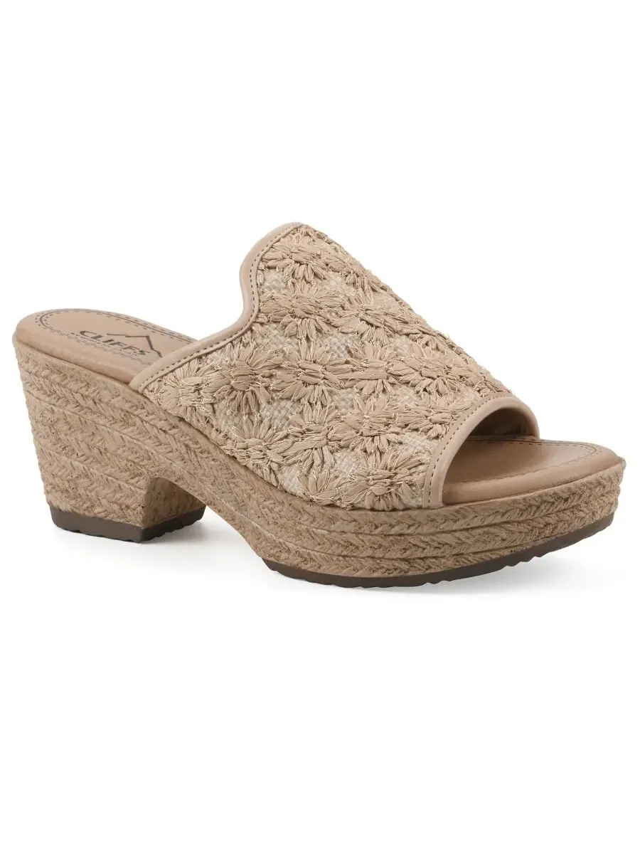 Женские сандалии на танкетке Bizzie Cliffs by White Mountain, Natural Fabric