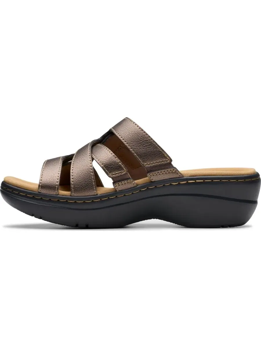 Босоножки-клинья Merliah2 Cove из кожи Clarks — изображение 3 из 8, золотистый