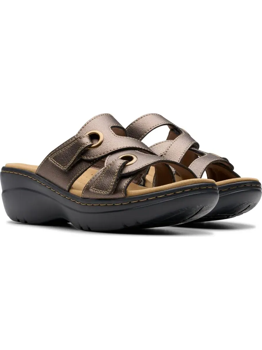 Босоножки-клинья Merliah2 Cove из кожи Clarks — изображение 5 из 8, золотистый