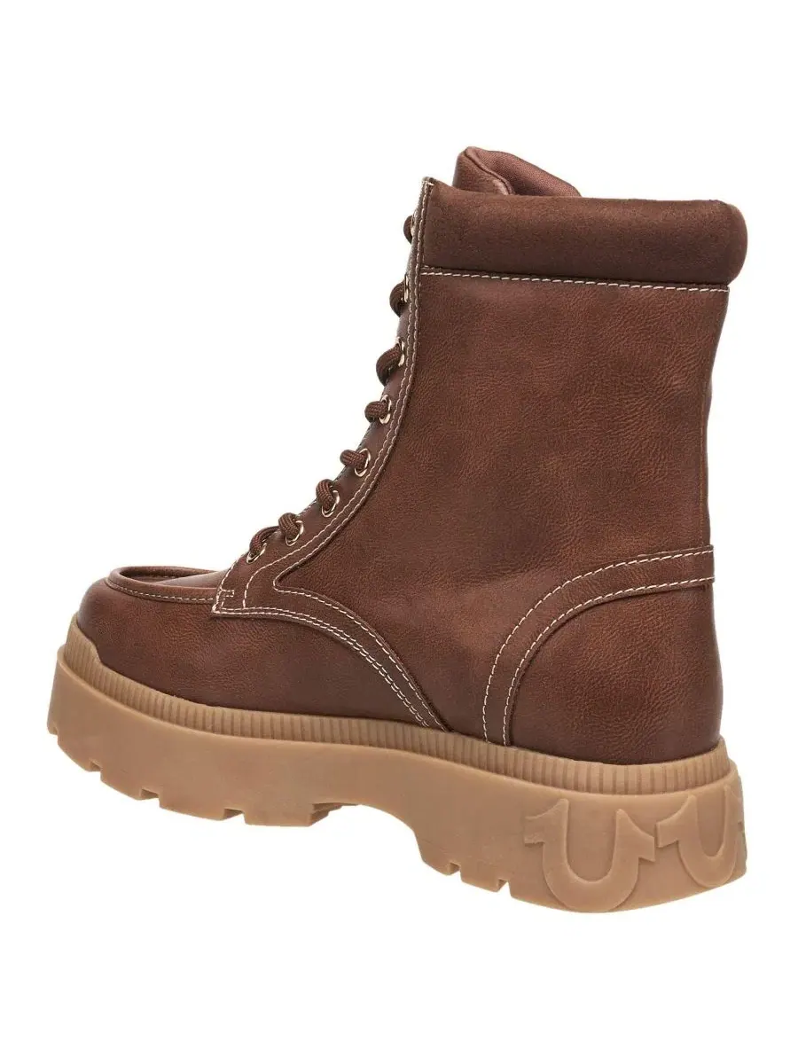 Ботинки с мокасиновым мысом и шнуровкой Weeknd Moc Toe Boot True Religion — изображение 3 из 6, коричневый