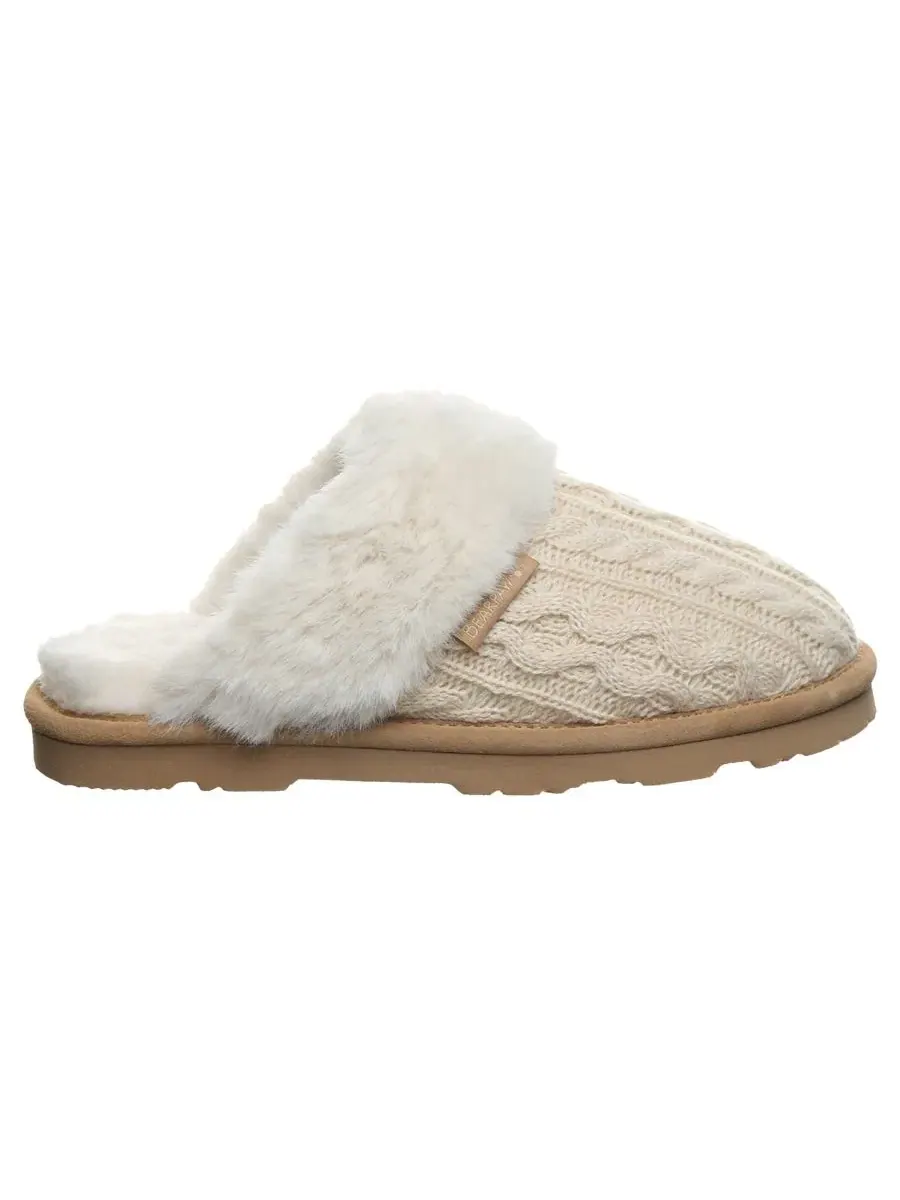Домашние тапочки-слипоны Rumie из канваса с меховой отделкой BEARPAW — изображение 2 из 8, бежевый