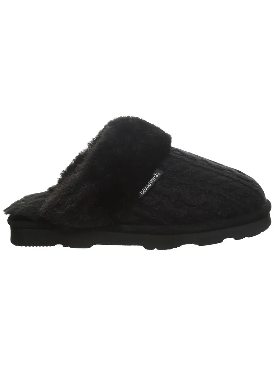 Домашние тапочки Rumie с кабельным трикотажем BEARPAW — изображение 2 из 8, черный
