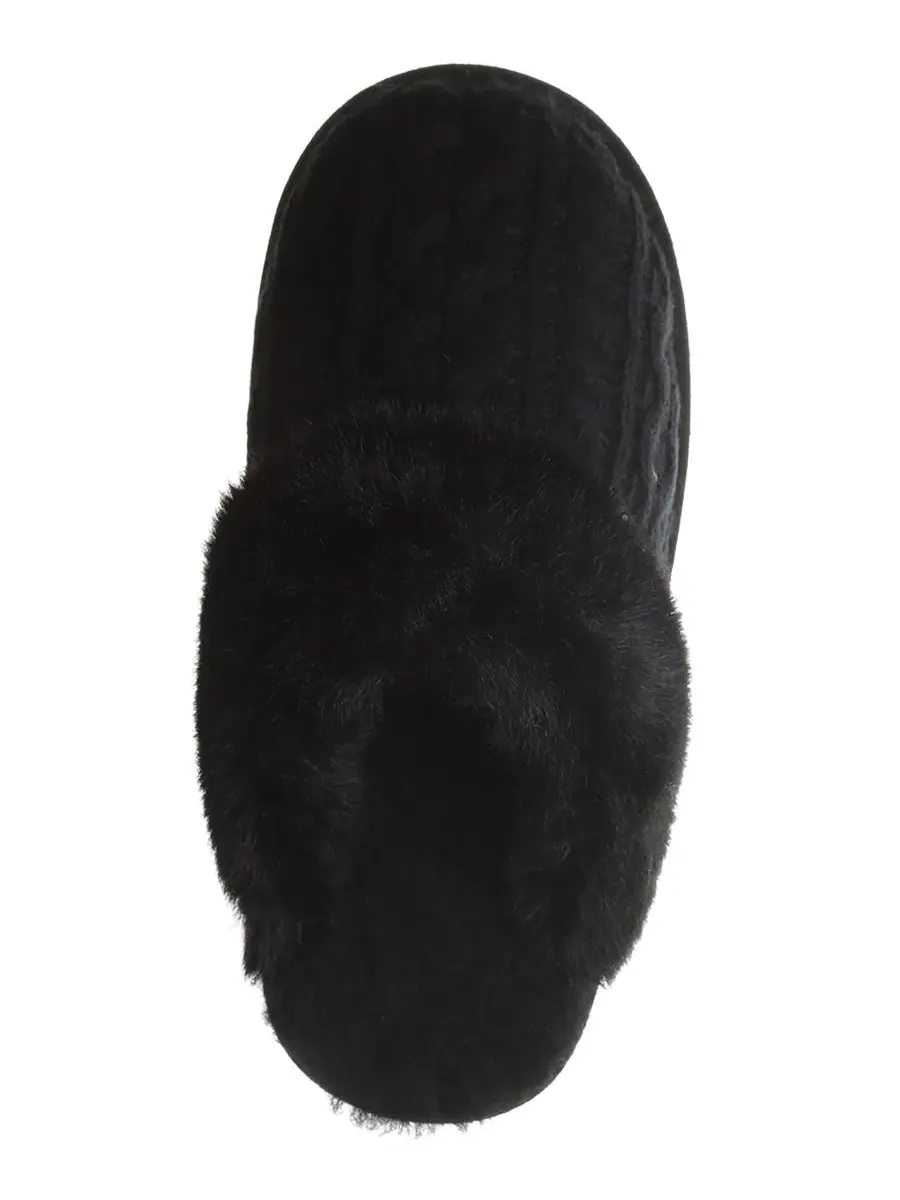 Домашние тапочки Rumie с кабельным трикотажем BEARPAW — изображение 4 из 8, черный