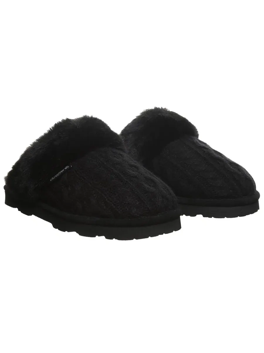 Домашние тапочки Rumie с кабельным трикотажем BEARPAW — изображение 8 из 8, черный