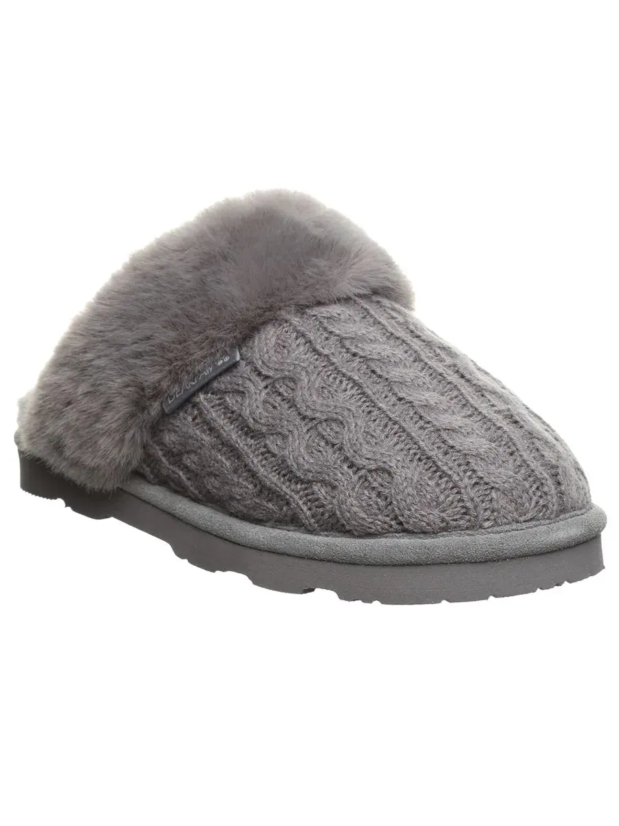 Домашние тапочки-слипоны Rumie Cable Knit BEARPAW — изображение 1 из 8, темно-серый