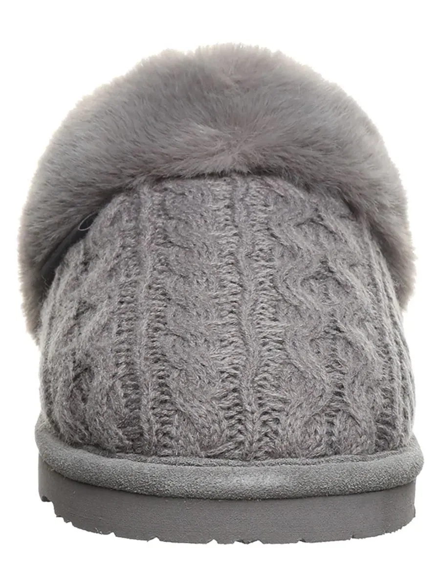 Домашние тапочки-слипоны Rumie Cable Knit BEARPAW — изображение 7 из 8, темно-серый