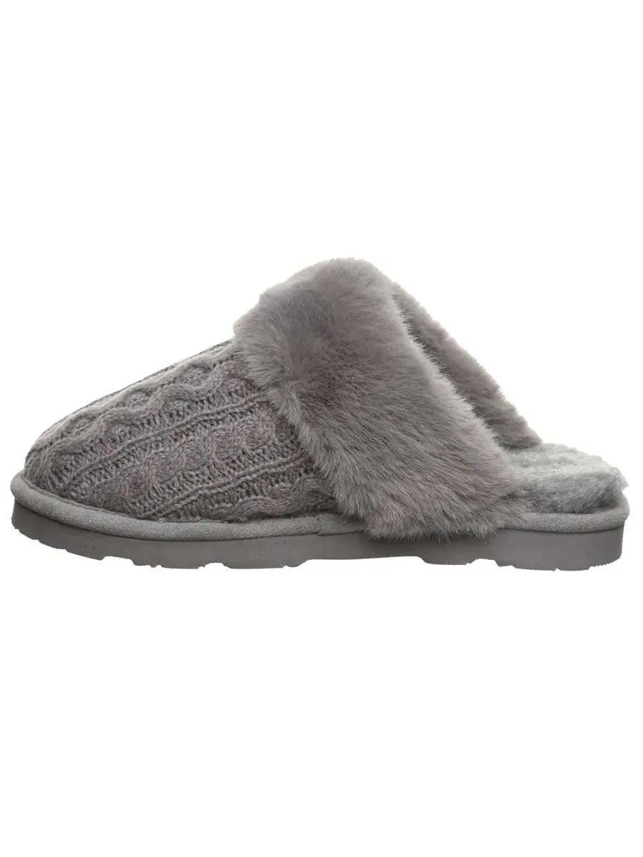 Домашние тапочки-слипоны Rumie Cable Knit BEARPAW — изображение 8 из 8, темно-серый