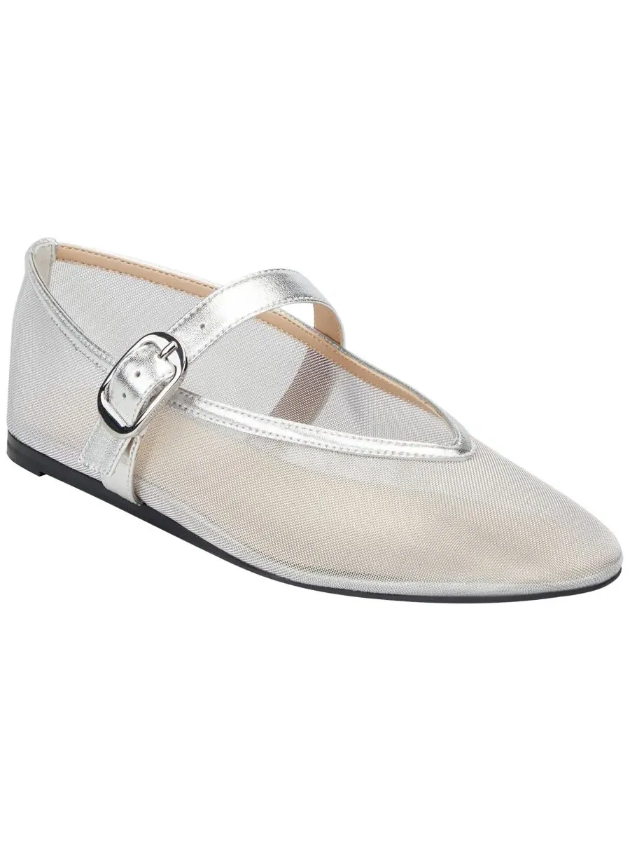 Женские балетки Godina Mesh Mary Jane Dress Flats Marc Fisher LTD, серебро mesh/leather — изображение 1 из 5, серебристый