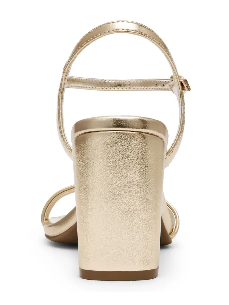 Женские сандалии Beata с квадратным носком и массивным каблуком Anne Klein — изображение 3 из 7, светлый золотистый