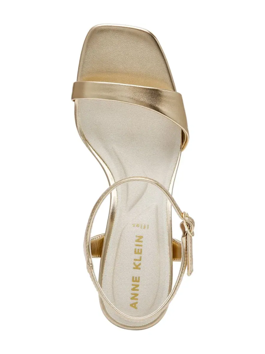 Женские сандалии Beata с квадратным носком и массивным каблуком Anne Klein — изображение 4 из 7, светлый золотистый