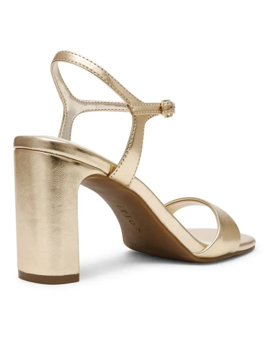 Женские сандалии Beata с квадратным носком и массивным каблуком Anne Klein — изображение 7 из 7, светлый золотистый