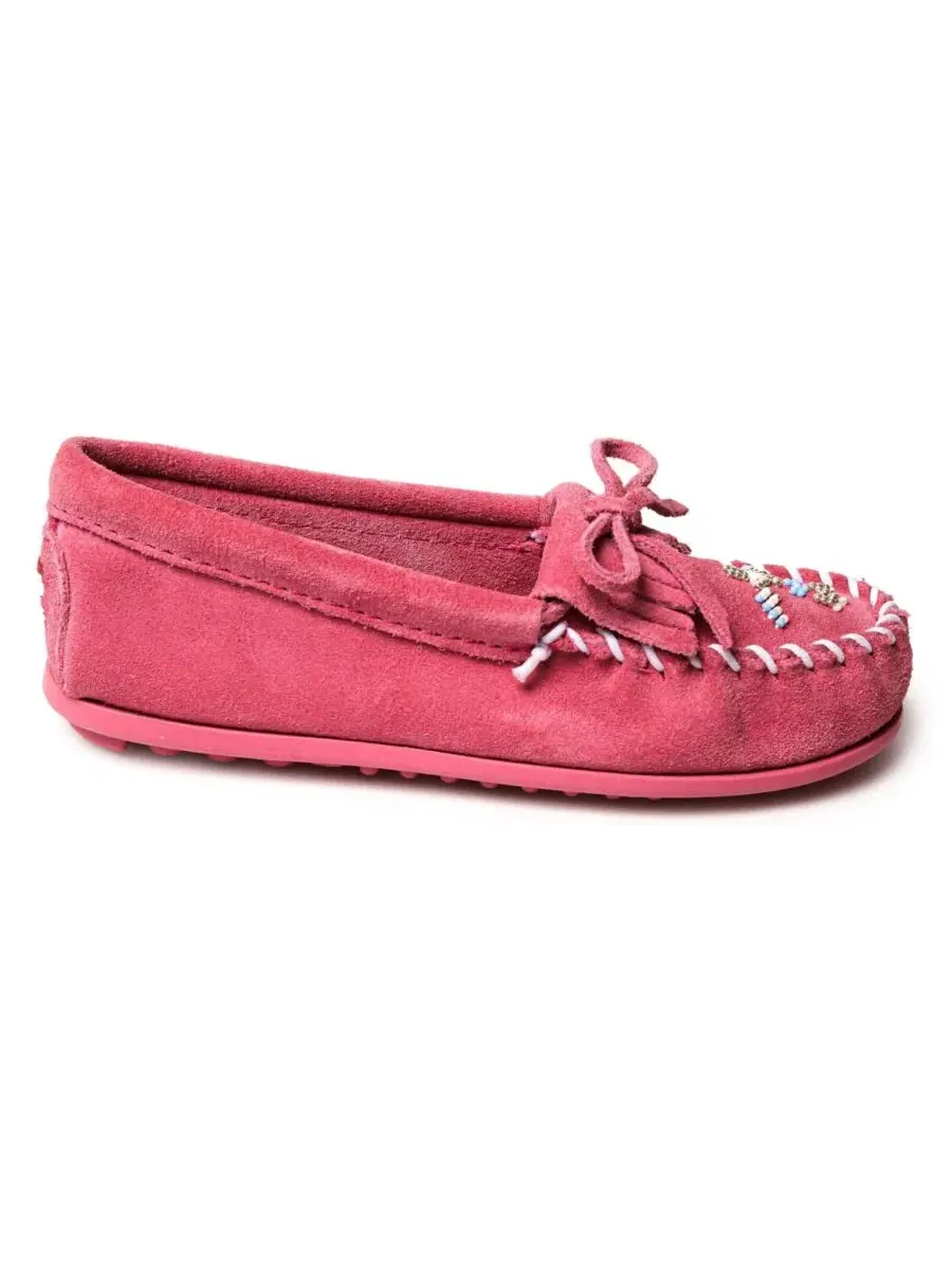 Детские мокасины с бисером Thunderbird Animikii Minnetonka — изображение 2 из 6, розовый