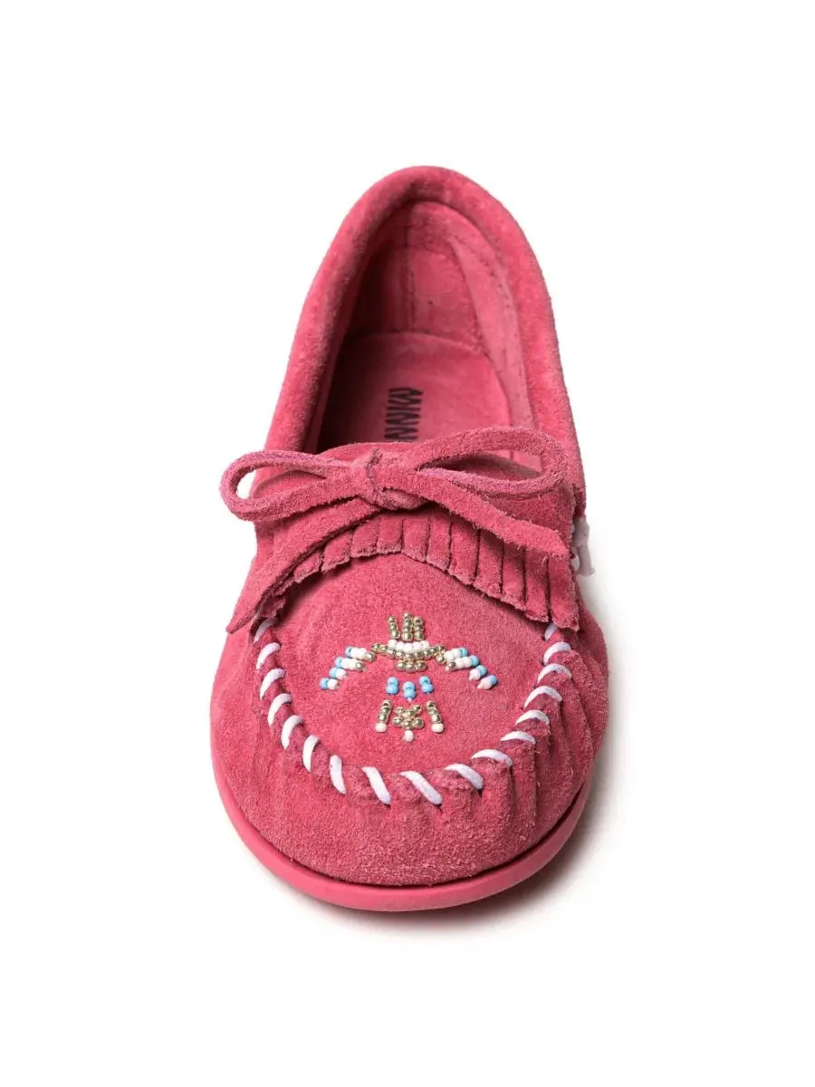 Детские мокасины с бисером Thunderbird Animikii Minnetonka — изображение 4 из 6, розовый