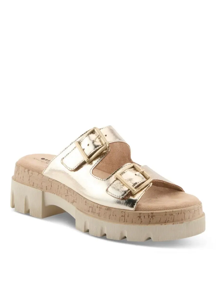Сандалии-танкетки Marbello с пряжкой Spring Step — изображение 1 из 7, золото