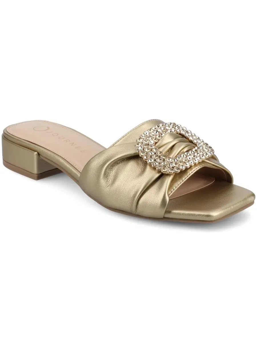 Босоножки-слайды с каблуком-блоком, украшенные, Flavia Embellished Slide Sandals Journee Collection