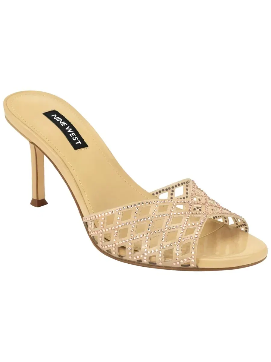 Босоножки на каблуке с кристаллами Mazzy Nine West, Natural Rhinestone — изображение 1 из 5