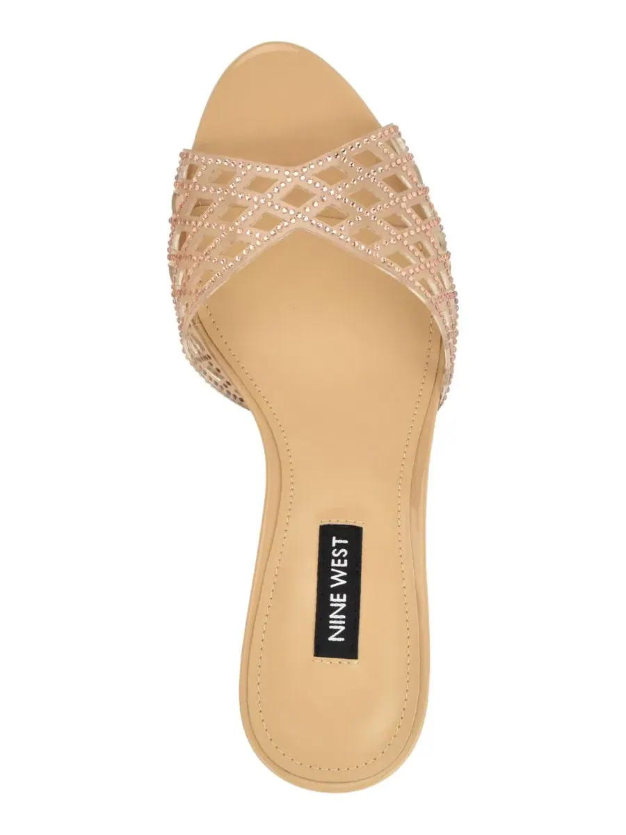 Босоножки на каблуке с кристаллами Mazzy Nine West, Natural Rhinestone — изображение 4 из 5