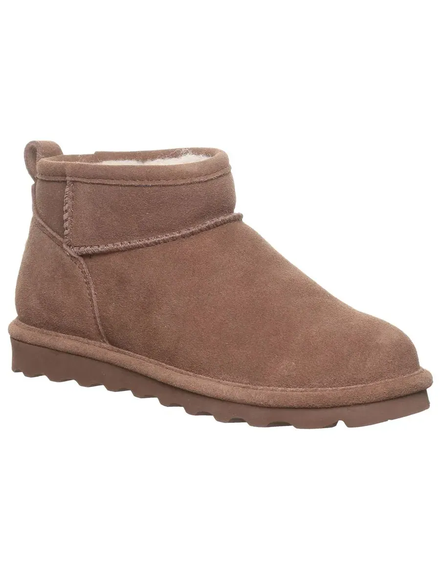 Ботильоны женские с круглым мысом из замши, на плоской подошве BEARPAW — изображение 1 из 8, какао