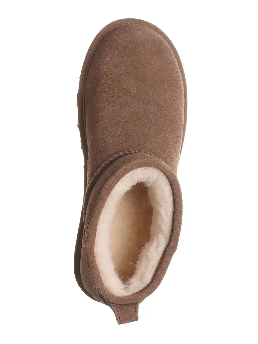 Ботильоны женские с круглым мысом из замши, на плоской подошве BEARPAW — изображение 4 из 8, какао