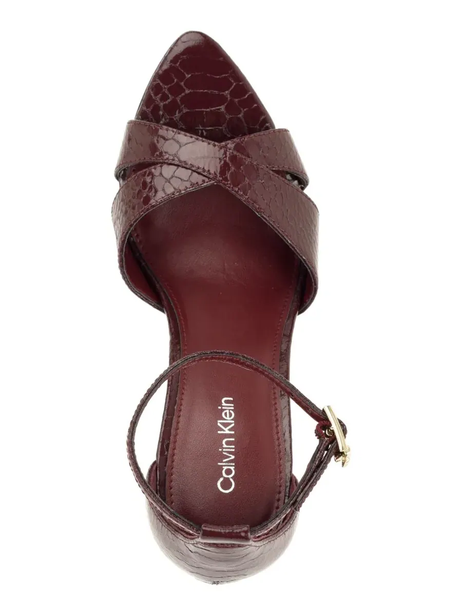 Босоножки на каблуке-шпильке Darcia Calvin Klein — изображение 4 из 5, винный