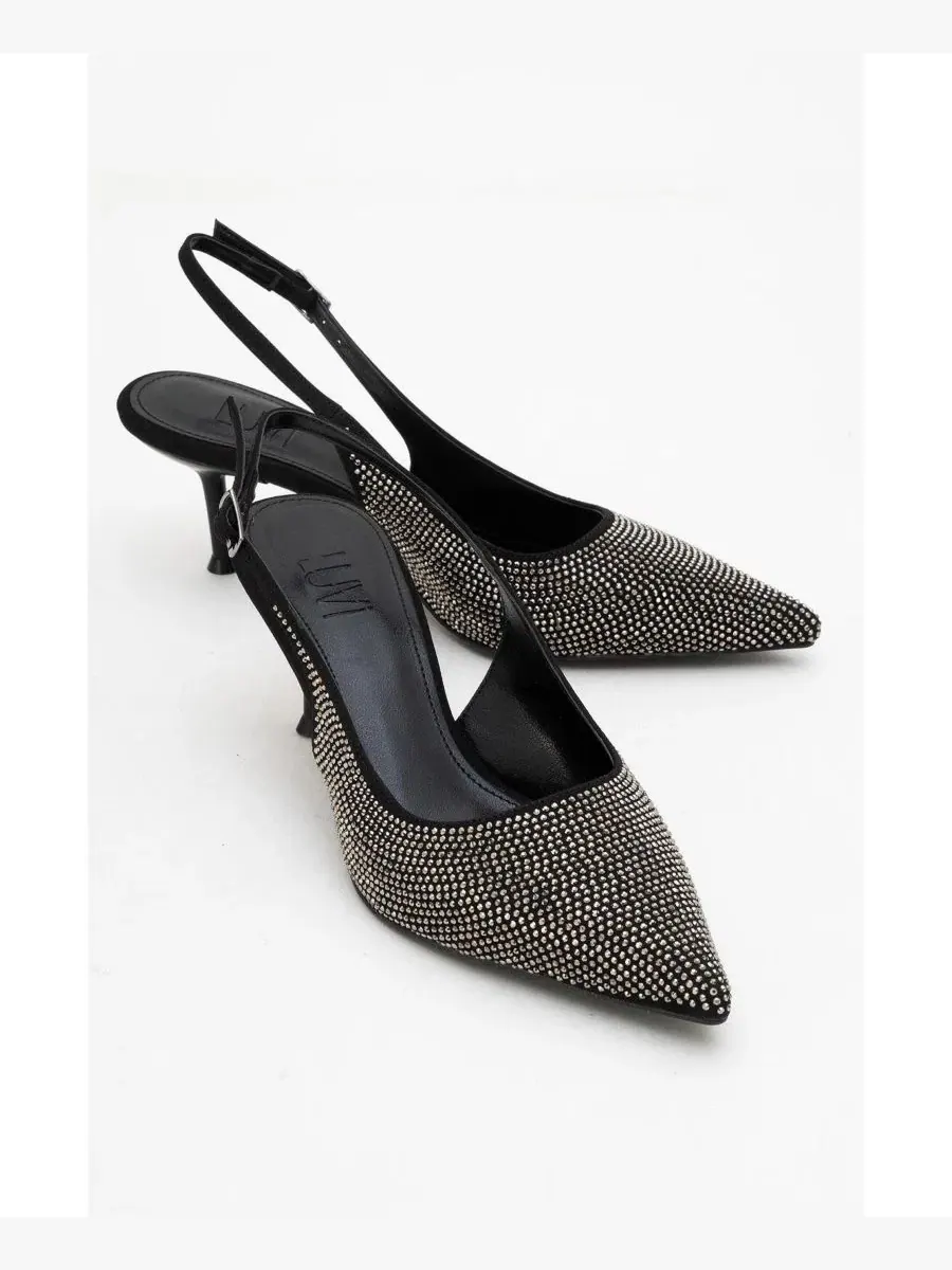 Туфли-лодочки с острым носком и украшением Prologue Shoes — изображение 3 из 6, черный