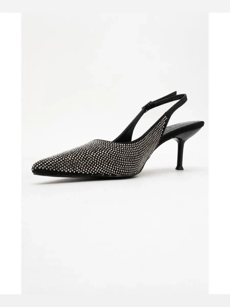 Туфли-лодочки с острым носком и украшением Prologue Shoes — изображение 5 из 6, черный