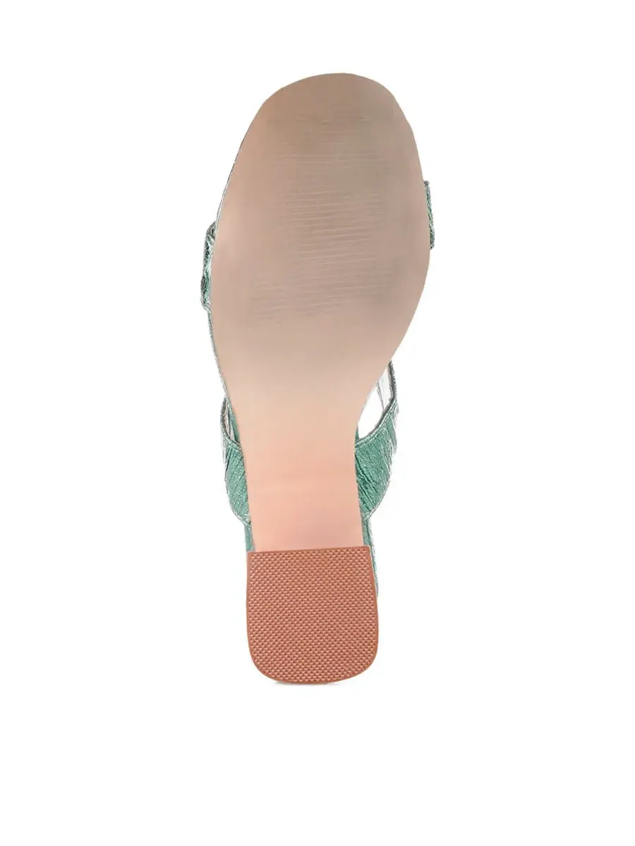 Босоножки на устойчивом каблуке Metallic Slip-On Block Heels London Rag — изображение 4 из 4, зеленый
