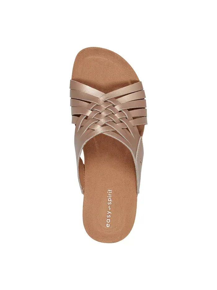 Женские плетеные сандалии Meadow Woven Slip-On Easy Spirit — изображение 4 из 5, золотистый
