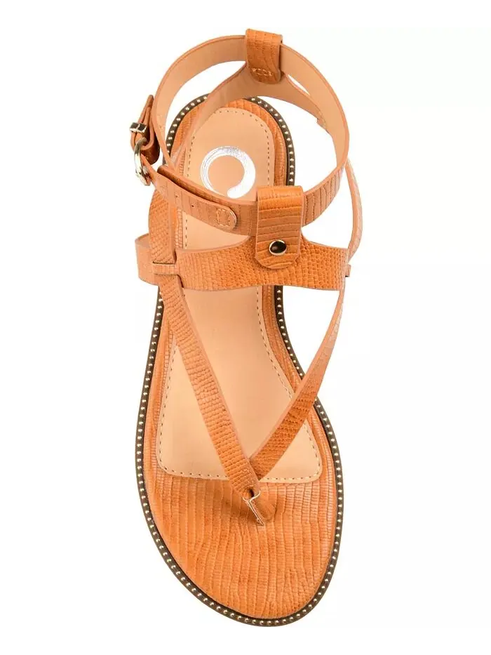 Женские сандалии Tangie Ankle Strap Flat Sandals Journee Collection — изображение 4 из 6, бежевый