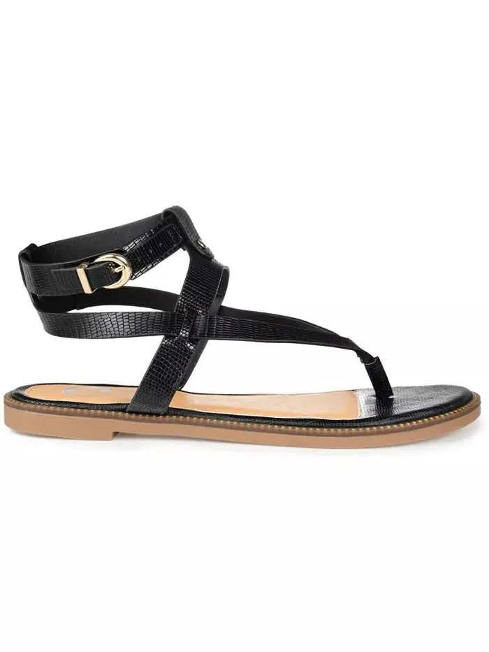 Женские сандалии Tangie Ankle Strap Flat Sandals Journee Collection — изображение 2 из 6, черный