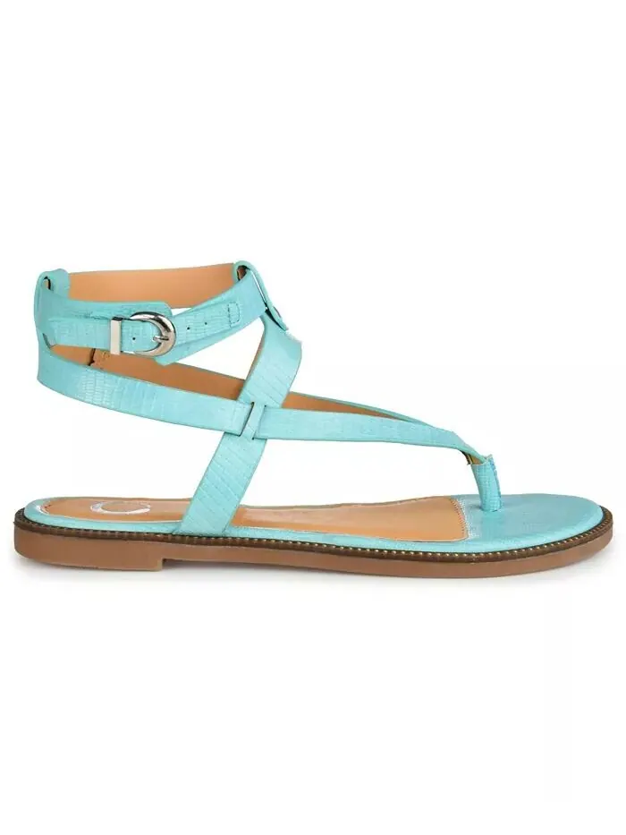 Женские сандалии Tangie Ankle Strap Flat Sandals Journee Collection — изображение 2 из 6, синий