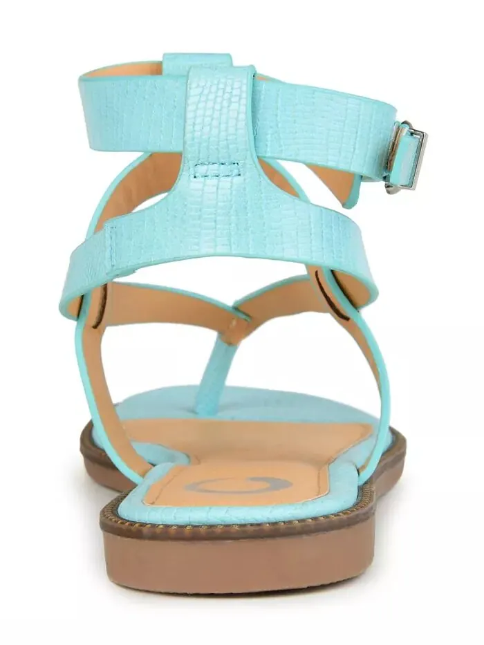 Женские сандалии Tangie Ankle Strap Flat Sandals Journee Collection — изображение 3 из 6, синий