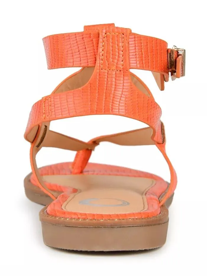 Женские сандалии Tangie Ankle Strap Flat Sandals Journee Collection — изображение 3 из 6, оранжевый