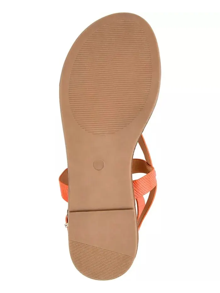 Женские сандалии Tangie Ankle Strap Flat Sandals Journee Collection — изображение 5 из 6, оранжевый