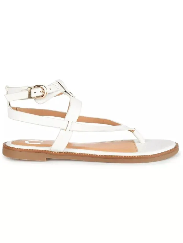 Женские сандалии Tangie Ankle Strap Flat Sandals Journee Collection — изображение 2 из 6, белый