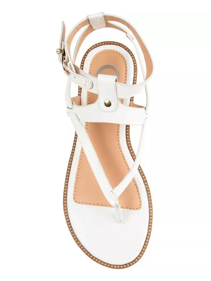 Женские сандалии Tangie Ankle Strap Flat Sandals Journee Collection — изображение 4 из 6, белый