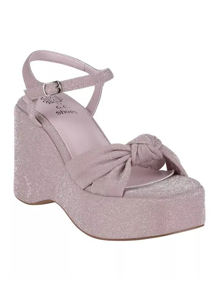Женские босоножки на танкетке Analia на платформе GC Shoes — изображение 1 из 5, пудровый розовый