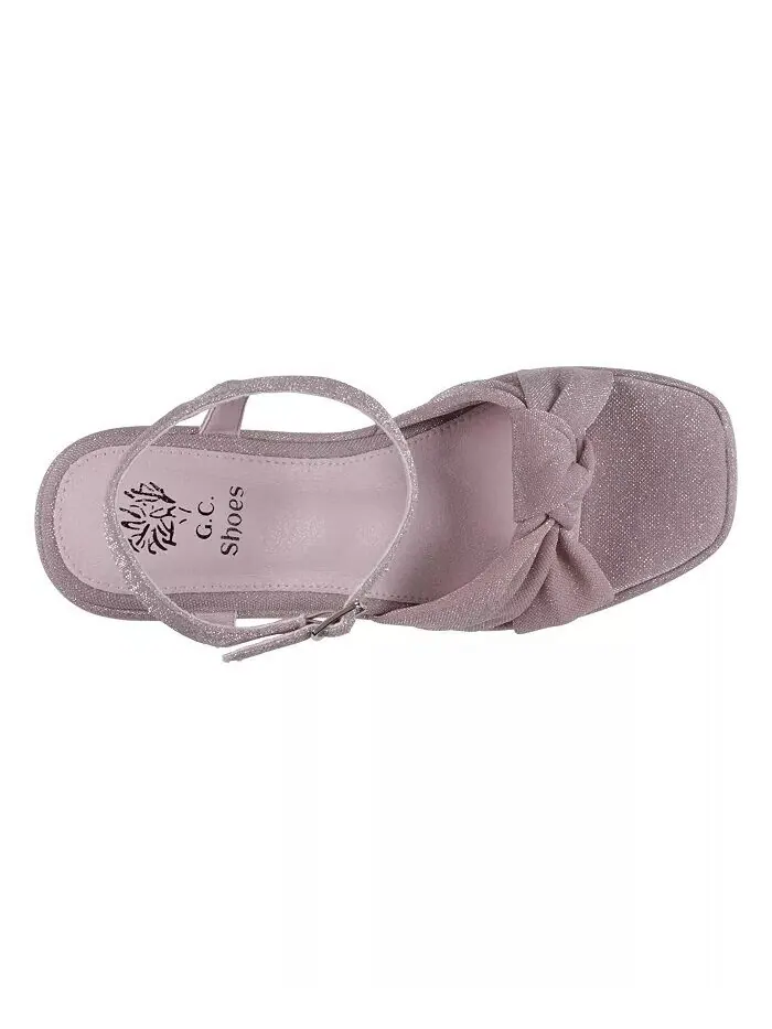 Женские босоножки на танкетке Analia на платформе GC Shoes — изображение 4 из 5, пудровый розовый