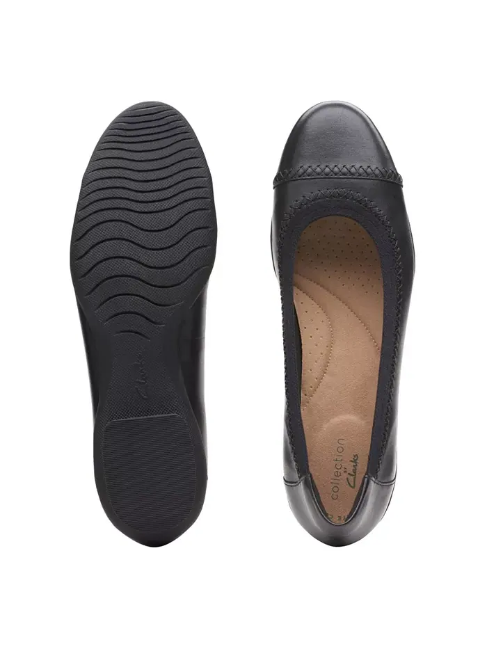 Балетки женские Clarks Sara Bay, кожаные — изображение 7 из 7, черный