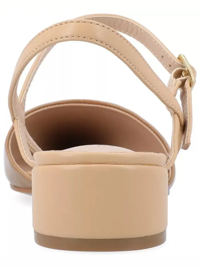 Женские туфли Brynn Block Heel с острым носком Journee Collection — изображение 3 из 6, бежевый