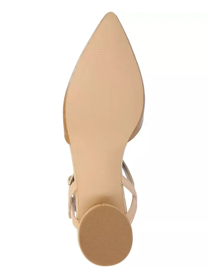 Женские туфли Brynn Block Heel с острым носком Journee Collection — изображение 5 из 6, бежевый