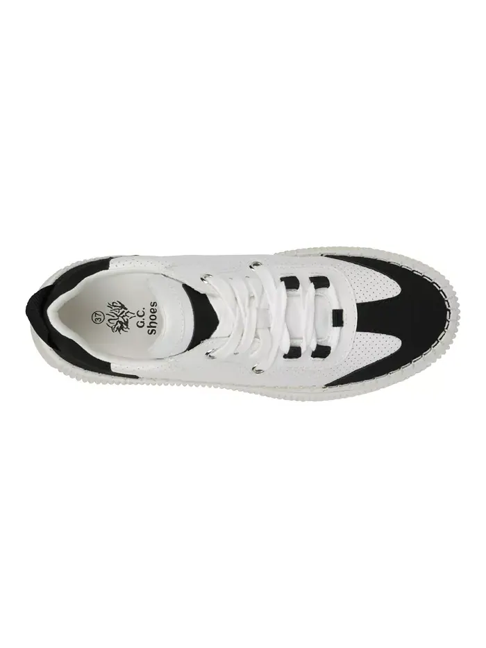 Женские кроссовки Madrid на шнуровке GC Shoes — изображение 4 из 5, черный белый