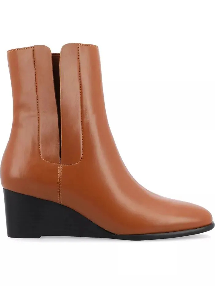 Женские ботильоны Kylo Stacked Wedge Ankle Journee Collection — изображение 2 из 5, коричневый