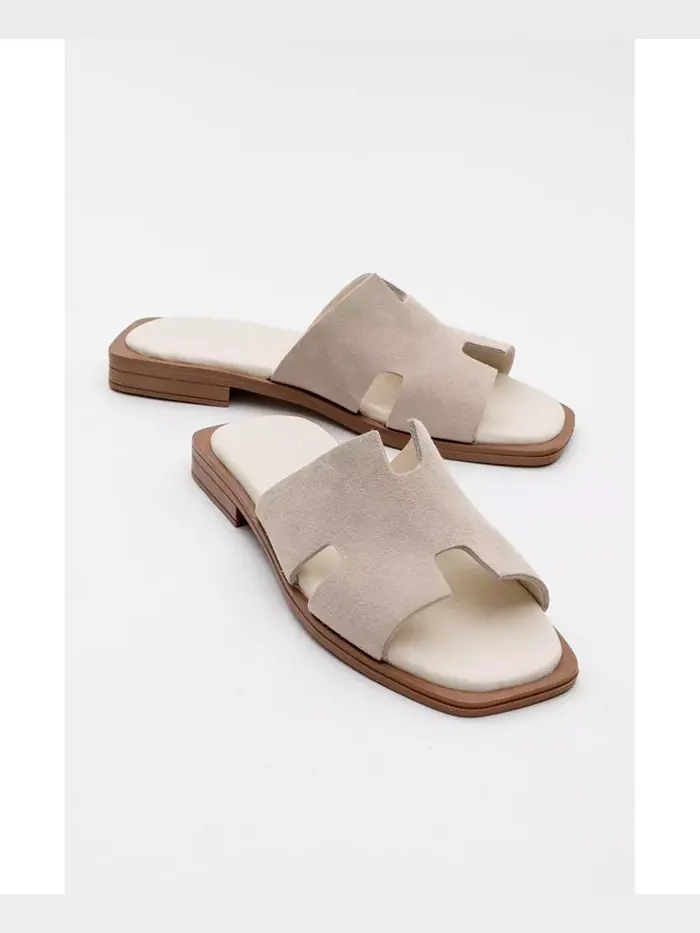 Сандалии Jez Leather Slide (женские) Forever & Always Shoes — изображение 1 из 4, бежевый