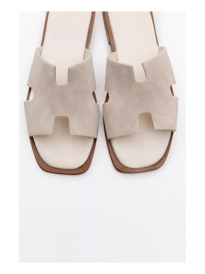 Сандалии Jez Leather Slide (женские) Forever & Always Shoes — изображение 2 из 4, бежевый