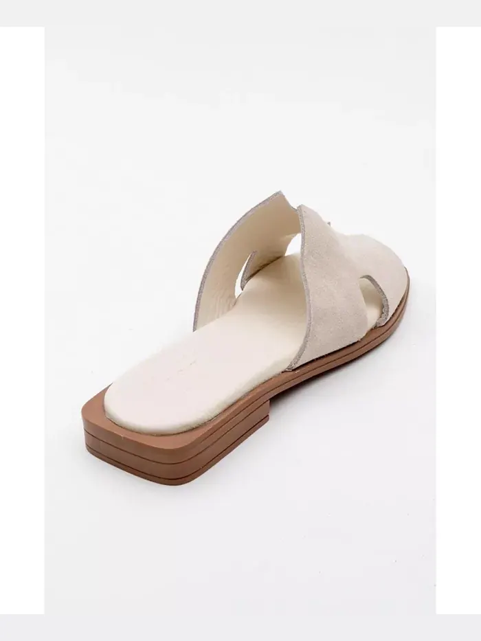 Сандалии Jez Leather Slide (женские) Forever & Always Shoes — изображение 3 из 4, бежевый