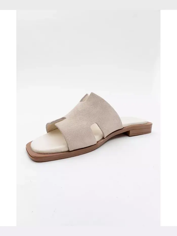 Сандалии Jez Leather Slide (женские) Forever & Always Shoes — изображение 4 из 4, бежевый